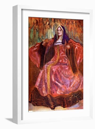 Woman 's costume in reign of Henry VII (1485-1509)-Dion Clayton Calthrop-Framed Giclee Print