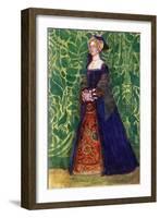 Woman 's costume in reign of Henry VIII (1509-1547)-Dion Clayton Calthrop-Framed Giclee Print