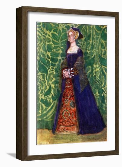 Woman 's costume in reign of Henry VIII (1509-1547)-Dion Clayton Calthrop-Framed Giclee Print