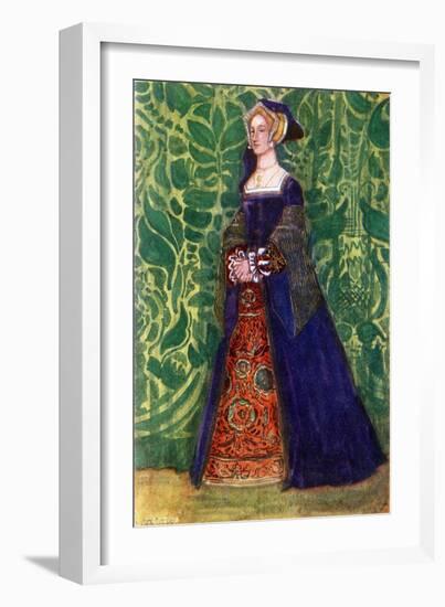 Woman 's costume in reign of Henry VIII (1509-1547)-Dion Clayton Calthrop-Framed Giclee Print