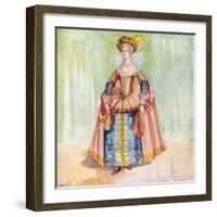 Woman 's costume in reign of James I (1603-1625)-Dion Clayton Calthrop-Framed Giclee Print