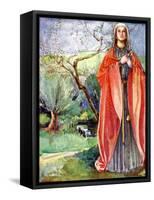 Woman 's costume in reign of John (1199 - 1216)-Dion Clayton Calthrop-Framed Stretched Canvas
