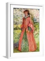 Woman 's costume in reign of Mary I (1553-1558)-Dion Clayton Calthrop-Framed Giclee Print