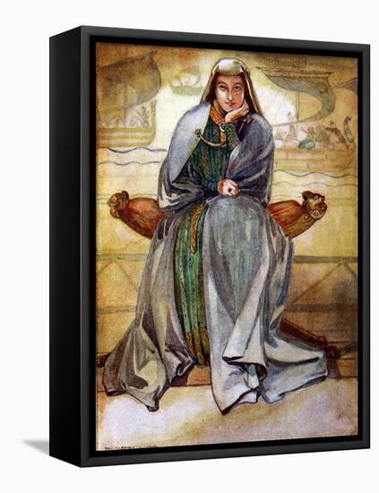 Woman 's costume in reign of Richard I-Dion Clayton Calthrop-Framed Stretched Canvas