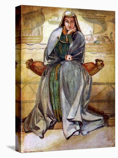 Woman 's costume in reign of Richard I-Dion Clayton Calthrop-Stretched Canvas