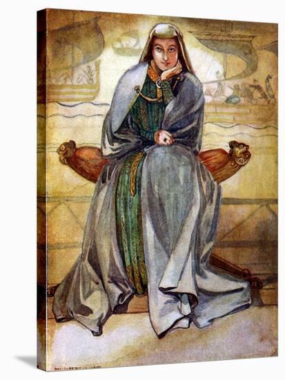 Woman 's costume in reign of Richard I-Dion Clayton Calthrop-Stretched Canvas