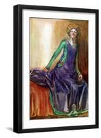 Woman 's costume in reign of Richard II-Dion Clayton Calthrop-Framed Giclee Print