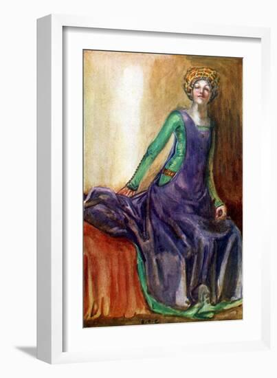 Woman 's costume in reign of Richard II-Dion Clayton Calthrop-Framed Giclee Print