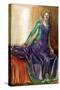 Woman 's costume in reign of Richard II-Dion Clayton Calthrop-Stretched Canvas