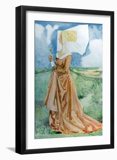 Woman 's costume in reign of Richard III (1483-1485)-Dion Clayton Calthrop-Framed Giclee Print