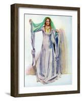 Woman 's costume in reign of Stephen (1135 -1154)-Dion Clayton Calthrop-Framed Giclee Print