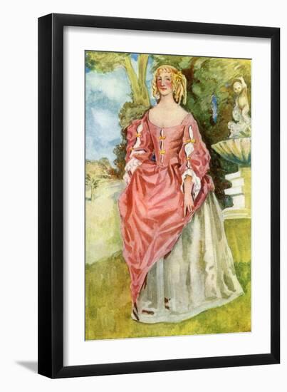 Woman 's costume in reign of the Charles II (1660-1685)-Dion Clayton Calthrop-Framed Giclee Print