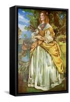 Woman 's costume in reign of the James II (1685-1689)-Dion Clayton Calthrop-Framed Stretched Canvas