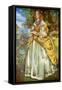 Woman 's costume in reign of the James II (1685-1689)-Dion Clayton Calthrop-Framed Stretched Canvas