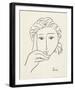 Woman's Face Sketch I-Simin Meykadeh-Framed Art Print