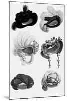 Woman's Fashion in 1822, France : Different Sorts of Hats-null-Mounted Photo