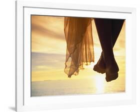 Woman's Feet at Sunset, Maldives Islands-Angelo Cavalli-Framed Photographic Print