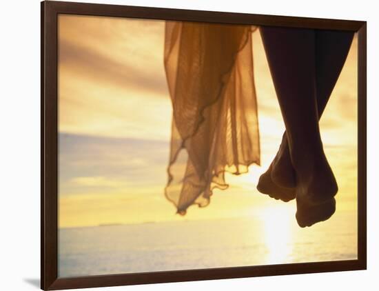 Woman's Feet at Sunset, Maldives Islands-Angelo Cavalli-Framed Photographic Print