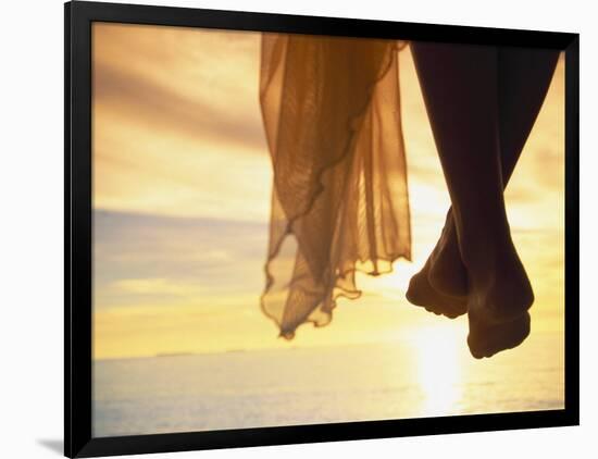 Woman's Feet at Sunset, Maldives Islands-Angelo Cavalli-Framed Photographic Print