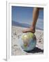 Woman's Foot on Globe, Bad Waters Point, Death Valley National Park, California, USA-Angelo Cavalli-Framed Photographic Print