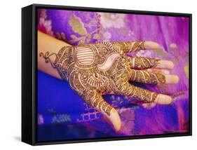 Woman's Hand Decorated with Henna, Rajasthan, India-Bruno Morandi-Framed Stretched Canvas