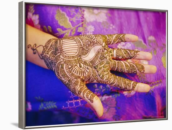 Woman's Hand Decorated with Henna, Rajasthan, India-Bruno Morandi-Framed Photographic Print