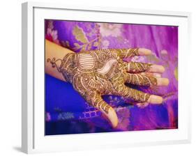 Woman's Hand Decorated with Henna, Rajasthan, India-Bruno Morandi-Framed Photographic Print