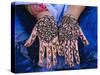 Woman's Hands Decorated with Henna, Rajasthan, India-Bruno Morandi-Stretched Canvas