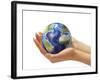 Woman's Hands Holding An Earth Globe-Stocktrek Images-Framed Photographic Print