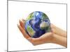 Woman's Hands Holding An Earth Globe-Stocktrek Images-Mounted Photographic Print