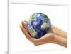 Woman's Hands Holding An Earth Globe-Stocktrek Images-Framed Photographic Print