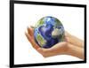 Woman's Hands Holding An Earth Globe-Stocktrek Images-Framed Photographic Print