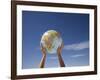 Woman's Hands Holding Globe, Death Valley National Park, California-Angelo Cavalli-Framed Photographic Print