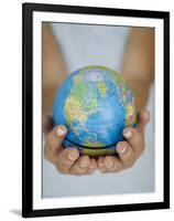 Woman's Hands Holding World Globe-Angelo Cavalli-Framed Photographic Print