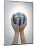 Woman's Hands Holding World Globe-Angelo Cavalli-Mounted Photographic Print