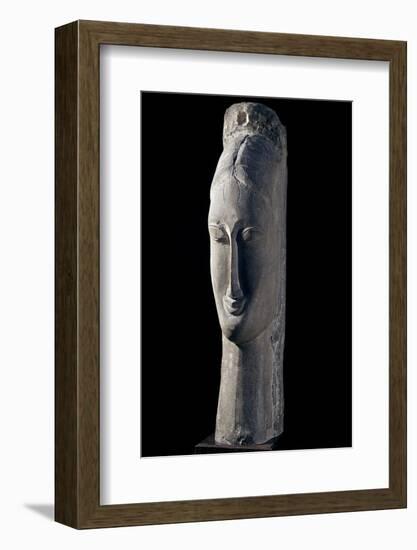 Woman's Head, by Amedeo Modigliani-null-Framed Photographic Print