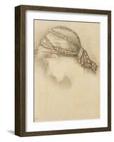 Woman's Head, Detail from a Sketchbook, 1886-Edward Burne-Jones-Framed Giclee Print