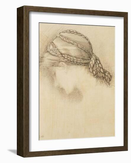 Woman's Head, Detail from a Sketchbook, 1886-Edward Burne-Jones-Framed Giclee Print