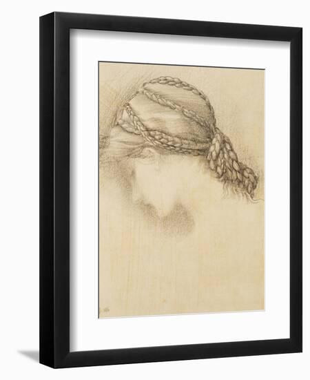 Woman's Head, Detail from a Sketchbook, 1886-Edward Burne-Jones-Framed Giclee Print