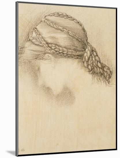 Woman's Head, Detail from a Sketchbook, 1886-Edward Burne-Jones-Mounted Giclee Print