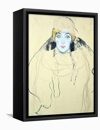 Woman's Head (Frauenkopf), 1917-Gustav Klimt-Framed Stretched Canvas