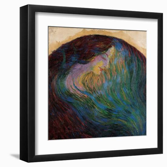 Woman's Head-Umberto Boccioni-Framed Art Print