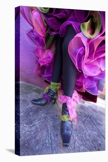 Woman's Legs and Shoes Dressed for Carnival, Venice, Italy-Jaynes Gallery-Stretched Canvas