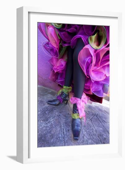 Woman's Legs and Shoes Dressed for Carnival, Venice, Italy-Jaynes Gallery-Framed Photographic Print