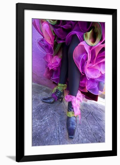 Woman's Legs and Shoes Dressed for Carnival, Venice, Italy-Jaynes Gallery-Framed Photographic Print