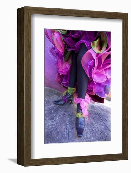 Woman's Legs and Shoes Dressed for Carnival, Venice, Italy-Jaynes Gallery-Framed Photographic Print