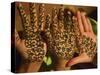 Woman's Palm Decorated in Henna, Jaipur, Rajasthan, India-Keren Su-Stretched Canvas