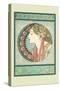 Woman's Profile-Alphonse Mucha-Stretched Canvas