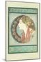 Woman's Profile-Alphonse Mucha-Mounted Art Print