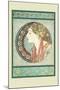 Woman's Profile-Alphonse Mucha-Mounted Art Print